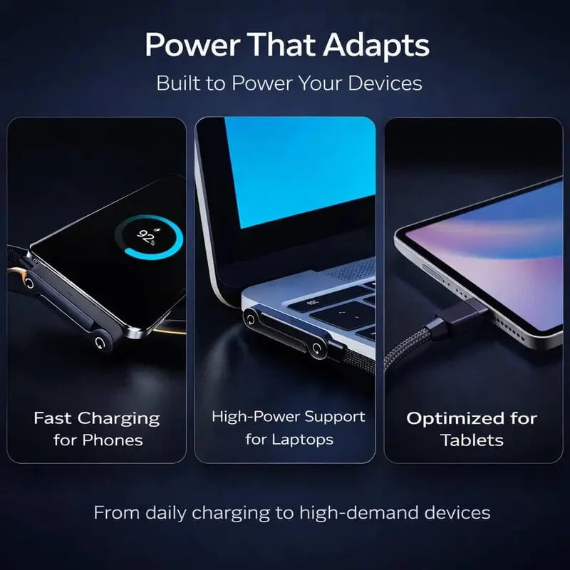 🔥 LAST DAY SALE 50% OFF 🔥 AUKON™ 240W Fast Charging Type-C Cable with Built-in Phone Stand
